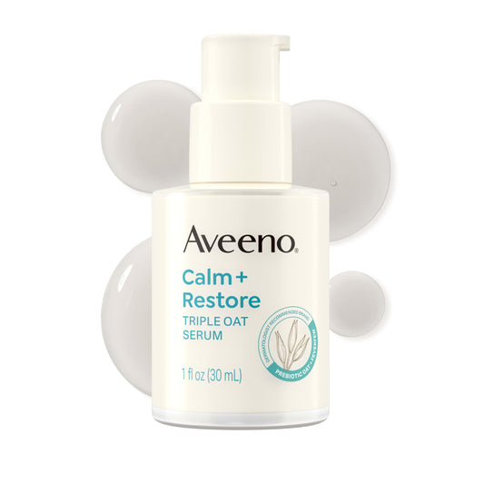 Aveeno Calm + Restore Triple Oat Hydrating Face Serum for Sensitive Skin, Gentle Lightweight Hydrating Serum for Face Instantly Smooths Skin Beauty & Personal Care Aveeno
