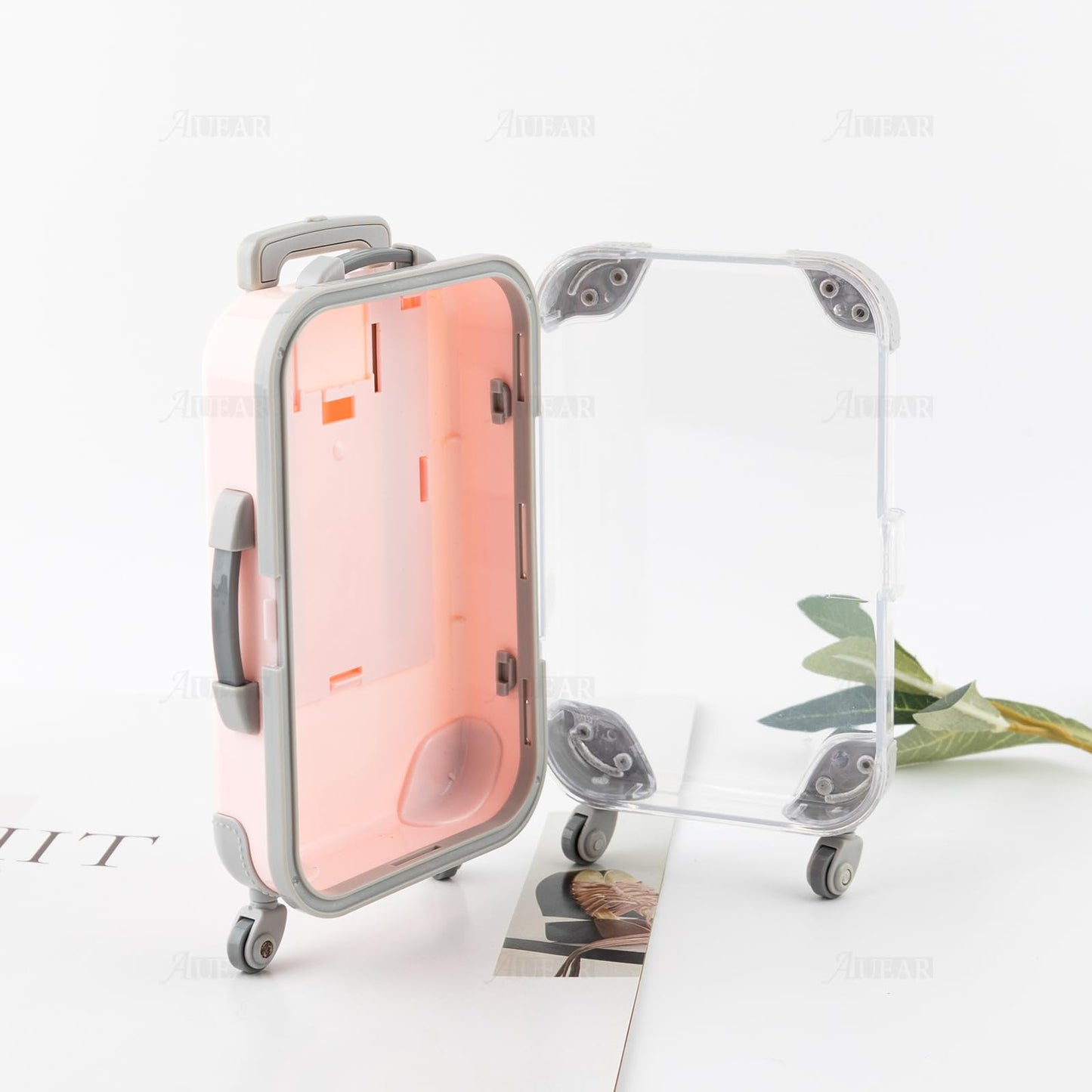 AUEAR, 1 Pack False Eyelashes Box Suitcase Packaging Box Pink Mini Trolley Suitcase Candy Box for Lashes and Candy Beauty & Personal Care AUEAR