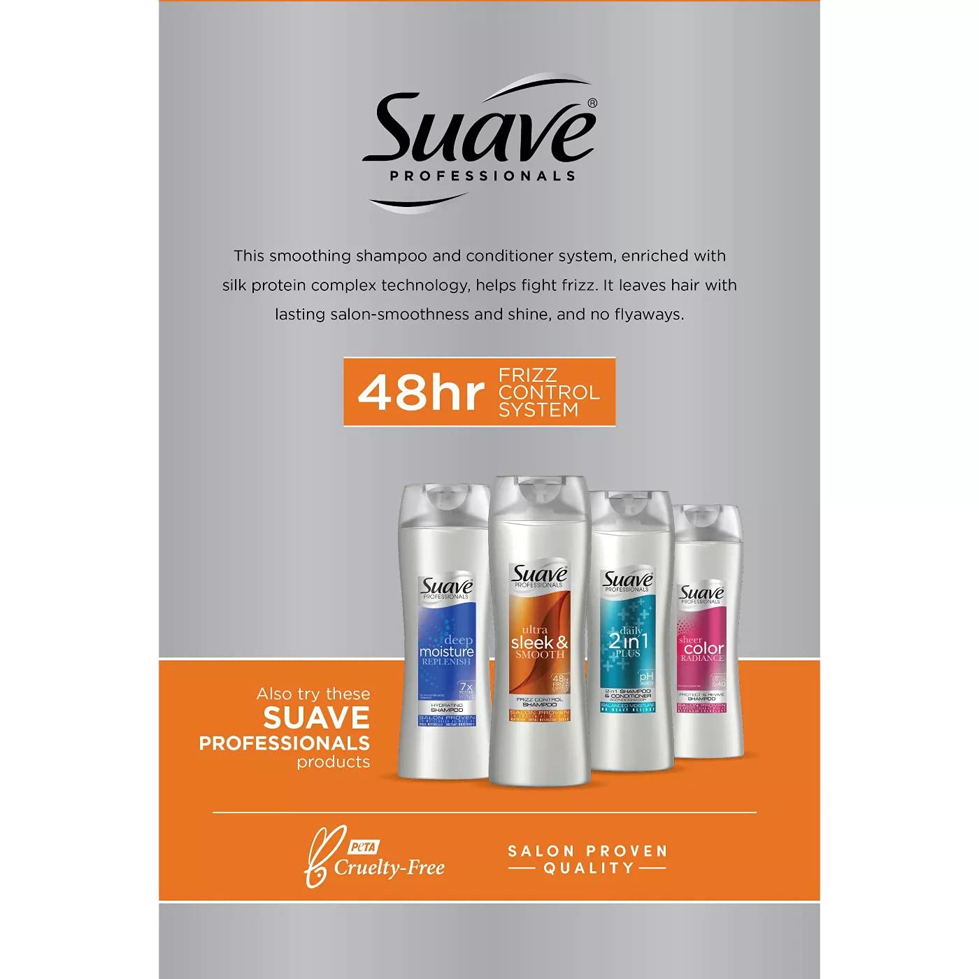 SUAVE HAIR Professionals Sleek Shampoo And Conditioner With Pump, 28 Ounce Beauty & Personal Care Suave