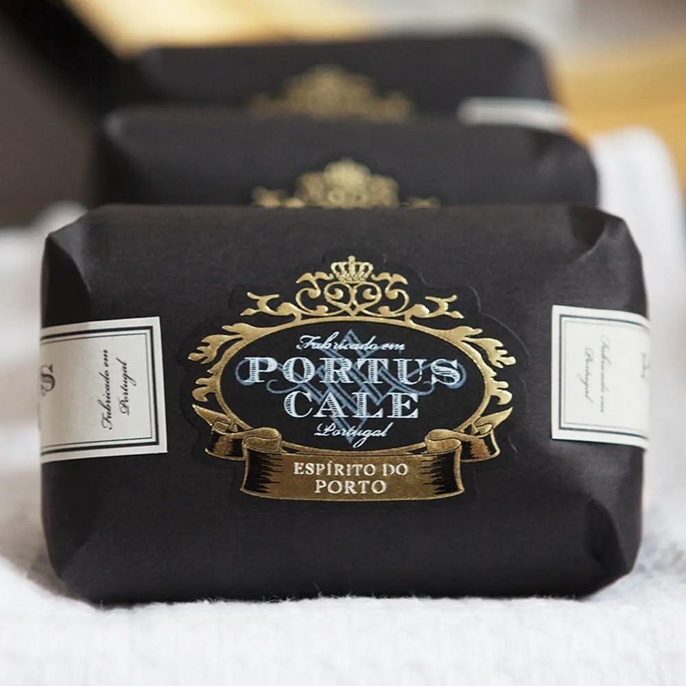 Portus Cale Ruby Red Aromatic Triple Milled Soap Set-3 (150g each) Scents of Grape and Red Berries in a Wood-Box Luxury Presentation Beauty & Personal Care Portus Cale
