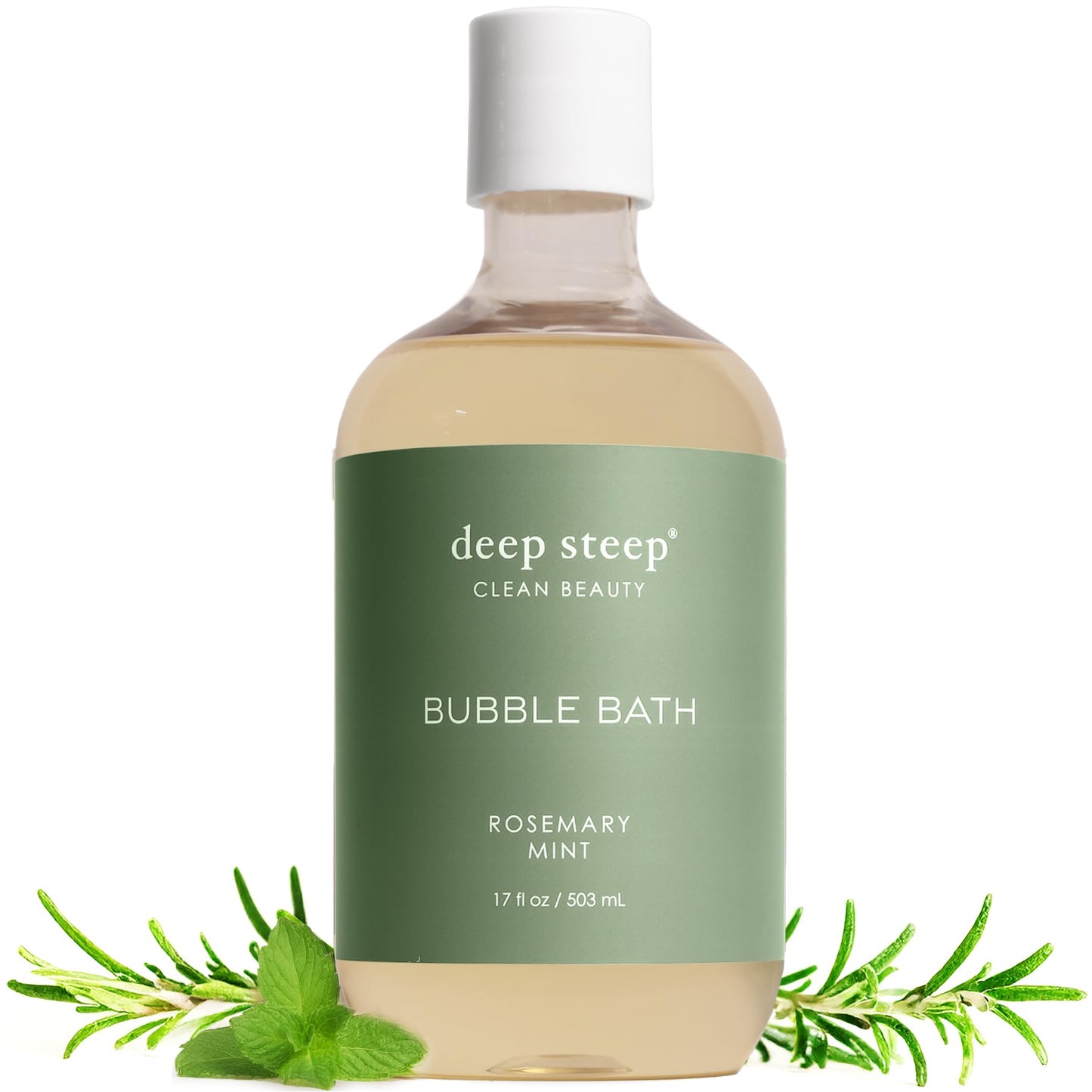 Deep Steep Rosemary Mint Bubble Bath for Women, Hypoallergenic, Clinically Tested, Clean Formula for Sensitive Skin, Sulfate-Free, 17 fl oz Bottle Beauty and Personal Care Deep Steep