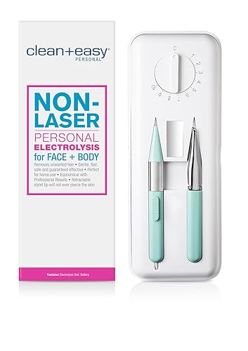 Clean + Easy Electrolysis Machine for Permanent Hair Removal - Non-Laser, Painless Electrolysis Hair Removal for Face & Body, At-Home Remover Device Beauty & Personal Care Clean + Easy