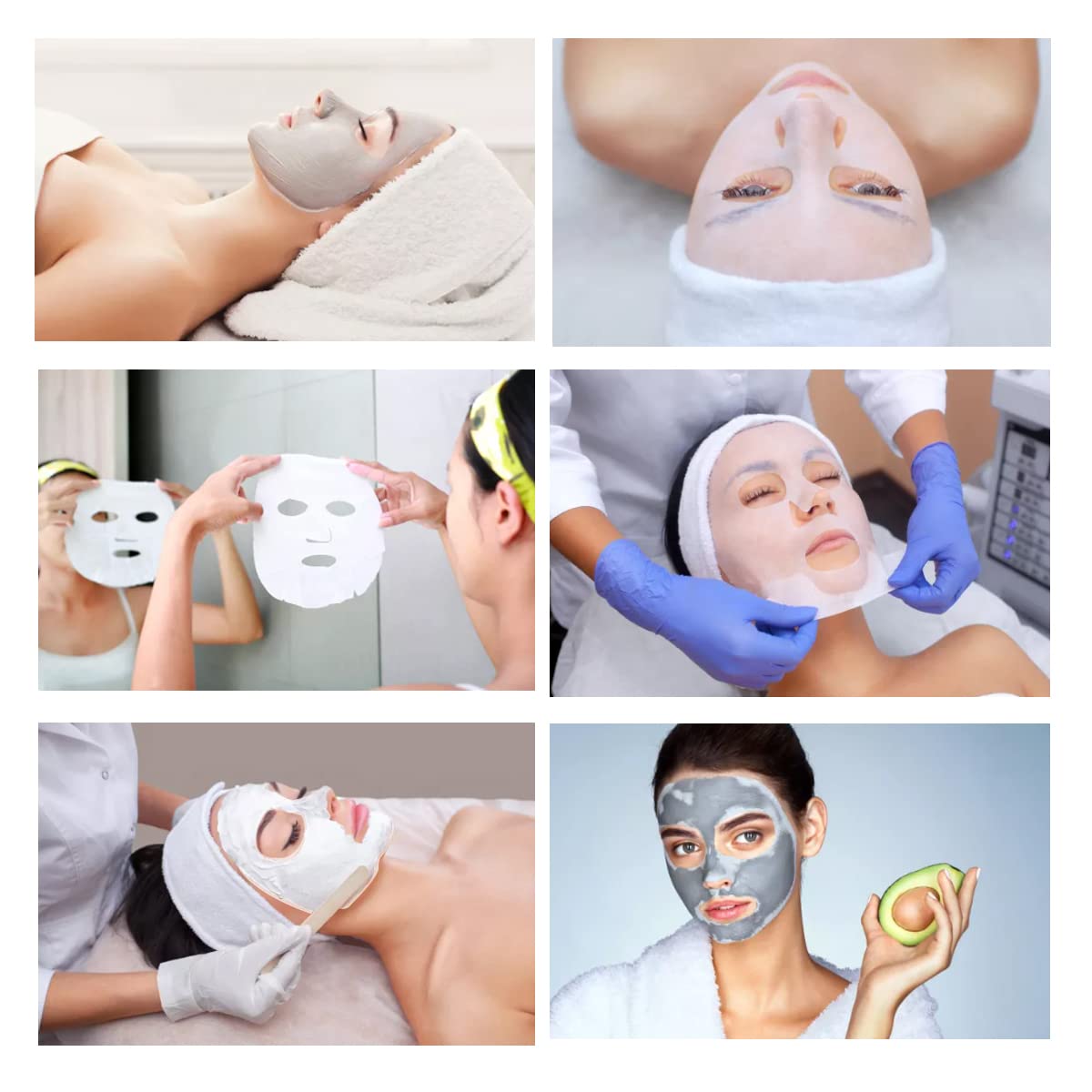 Cayanmydery cotton Facial Mask Paper, Spa Skin Care Face Mask Paper Pre-cut Facial Paper Sheet Facial Mask (100 Pcs) Beauty & Personal Care Cayanmydery
