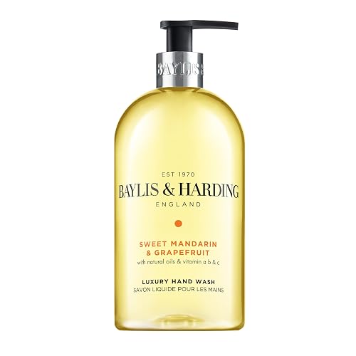 Baylis & Harding Liquid Hand Soap Wash with Dispenser, Sweet Mandarin & Grapefruit, 16.9oz/500ml Beauty & Personal Care Baylis & Harding