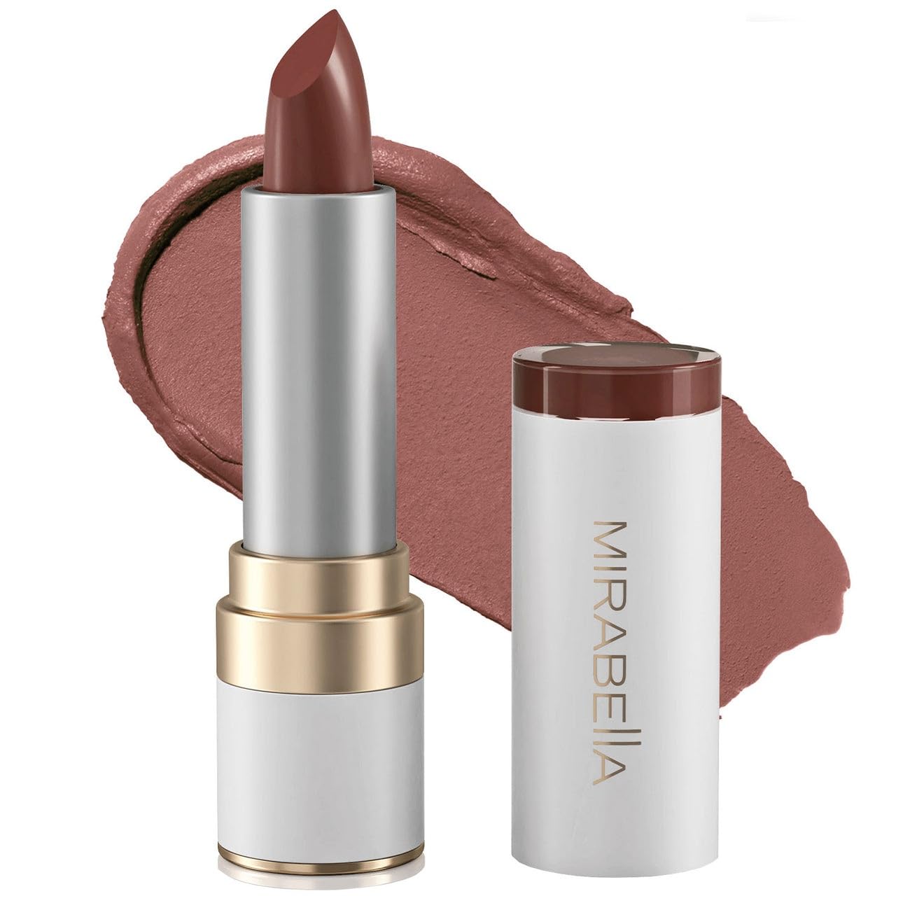 Mirabella - Sealed with Kiss Full-Coverage Moisturizing Lipstick, Richly Pigmented, Creamy Lip Makeup, Hydrating Mineral-Based Lip Color with Beauty & Personal Care Mirabella