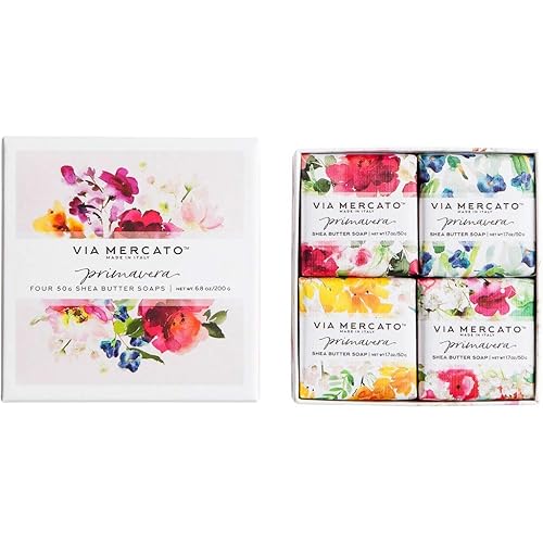 Via Mercato Primavera Spring Collection, Soap Gift Set (4 x 50 gram), Spring Flowers Beauty & Personal Care Via Mercato