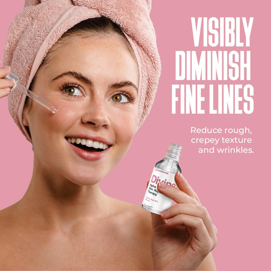 Glycolic Acid Peel 40% Professional Chemical Peel for Face for Acne Scars, Collagen Boost, Wrinkles, Fine Lines - Alpha Hydroxy Acid Liquid Exfoliant Beauty & Personal Care Divine Derriere