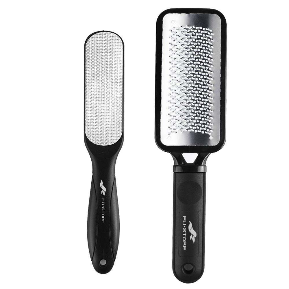 Fu Store 2 Pack Foot Files Callus Remover Stainless Steel Foot Rasp and Dual Sided Feet File Professional Scrubber Pedicure Tools Premium for Feet Beauty and Personal Care Fu Store Default Title
