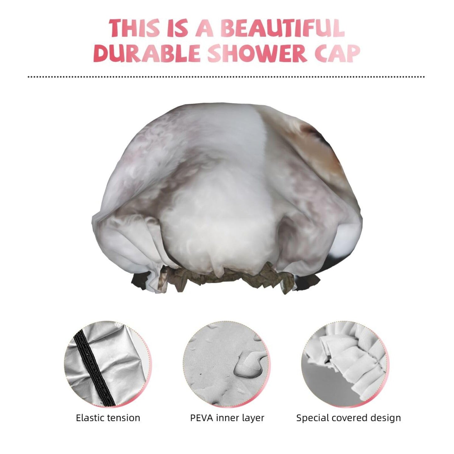 Bichon Frise Shower Cap for Women Men Large Reusable Shower Bonnet Double-Layer Waterproof Bath Caps Elastic Band Hair Hat for All Hairstyles Beauty and Personal Care BWLHJKE