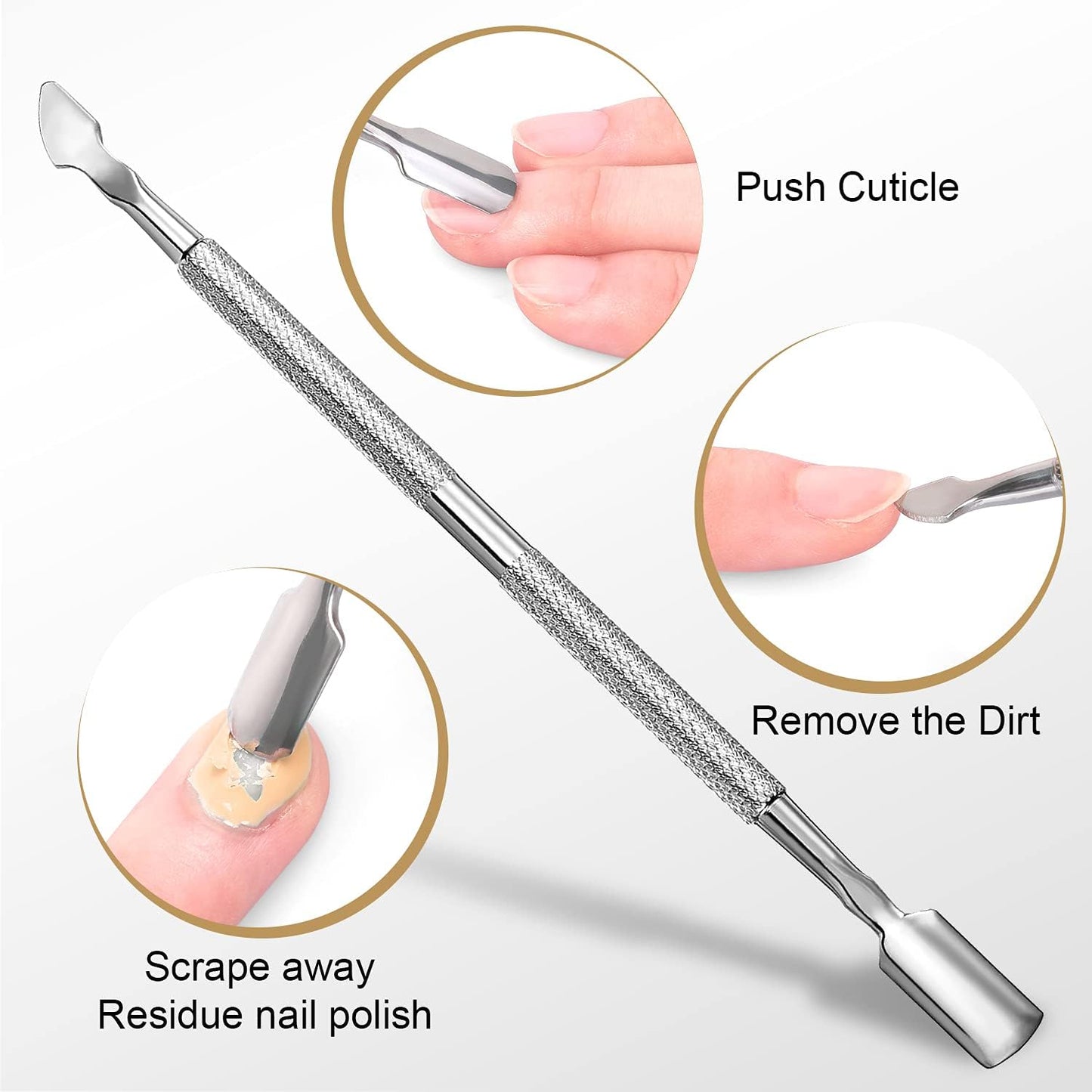 Cuticle Trimmer with Cuticle Pusher - Easkep Cuticle Remover Cuticle Nipper Professional Stainless Steel Cuticle Cutter Clipper Pedicure Manicure Beauty & Personal Care Easkep