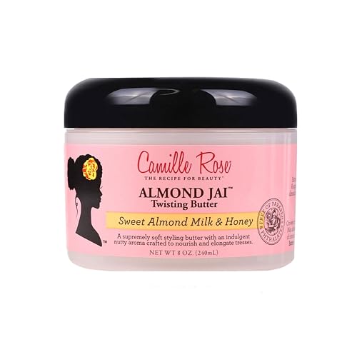 Camille Rose Almond Jai Twisting Hair Styling Butter, with Aloe and Honey, to Soften Smooth and Moisturize, for All Hair Types, 8 oz Beauty & Personal Care Camille Rose