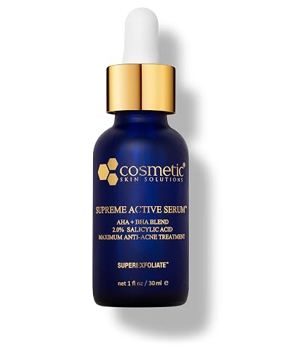 Supreme Active Serum - 2% Salicylic Acid AHA BHA Exfoliating Formula for Acne, Dark Spots & Uneven Texture - Clarifying Face Treatment for Clear Beauty & Personal Care Cosmetic Skin Solutions