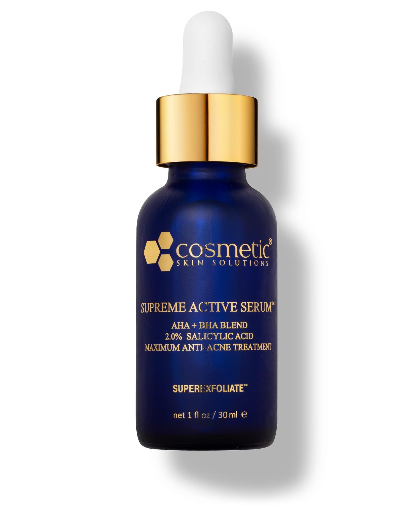 Supreme Active Serum - 2% Salicylic Acid AHA BHA Exfoliating Formula for Acne, Dark Spots & Uneven Texture - Clarifying Face Treatment for Clear Beauty & Personal Care Cosmetic Skin Solutions