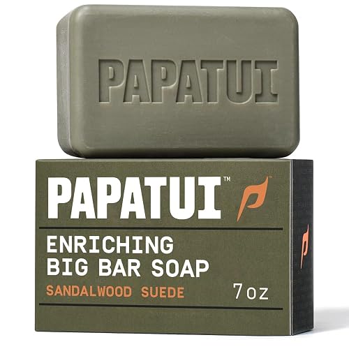 PAPATUI by Dwayne Johnson Enriching Bar Soap for Men | Hydrating Daily Cleanser | Moisturizes with Mango Butter and Avocado Oil | Sandalwood Suede | Beauty & Personal Care PAPATUI