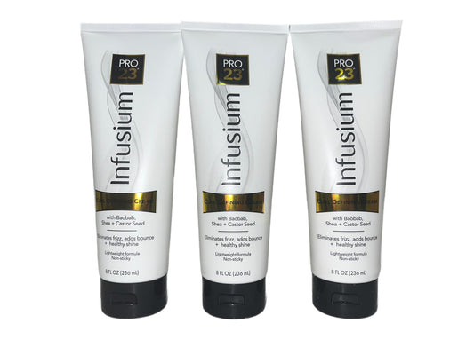 INFUSIUM 23 Curl Defining Hair Cream - Eliminates Frizz and Adds Bounce Shine 8oz, White (Pack of 3) Beauty & Personal Care INFUSIUM 23