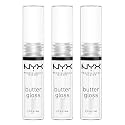 NYX PROFESSIONAL MAKEUP Butter Gloss, Non-Sticky Lip Gloss - Sugar Glass (Clear), Pack Of 3 Beauty & Personal Care NYX PROFESSIONAL MAKEUP