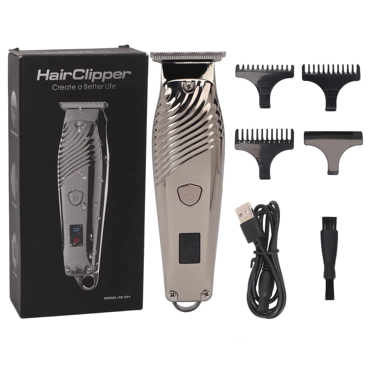 YUYTE Electric Hair Trimmer Hair Clippers Men Beard Trimmer Male Beard Shaver Cordless Barber Clippers for Hair Cutting, Rechargeable 3 Combs Beauty and Personal Care YUYTE