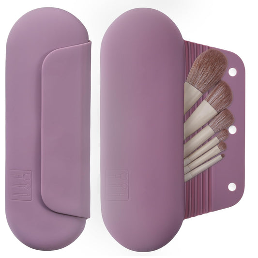 AGIKET Silicone Makeup Brush Holder Travel Cosmetic Bag：Soft Portable Cosmetic Face Brushes Holder with Upgrade Anti-Fall Out Magnetic Closure, Large Beauty and Personal Care AGIKET Default Title