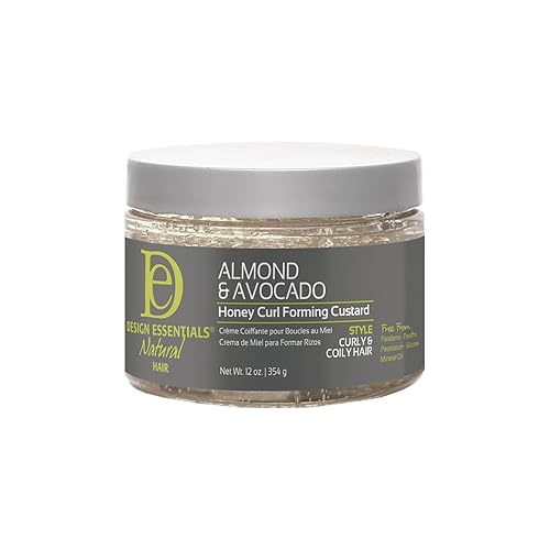 Design Essentials Almond & Avocado Honey Curl Forming Custard, Defines Curls & Fights Frizz, For Curly, Coily, & Kinky Hair 12 oz, Pack of 1 Beauty & Personal Care Design Essentials
