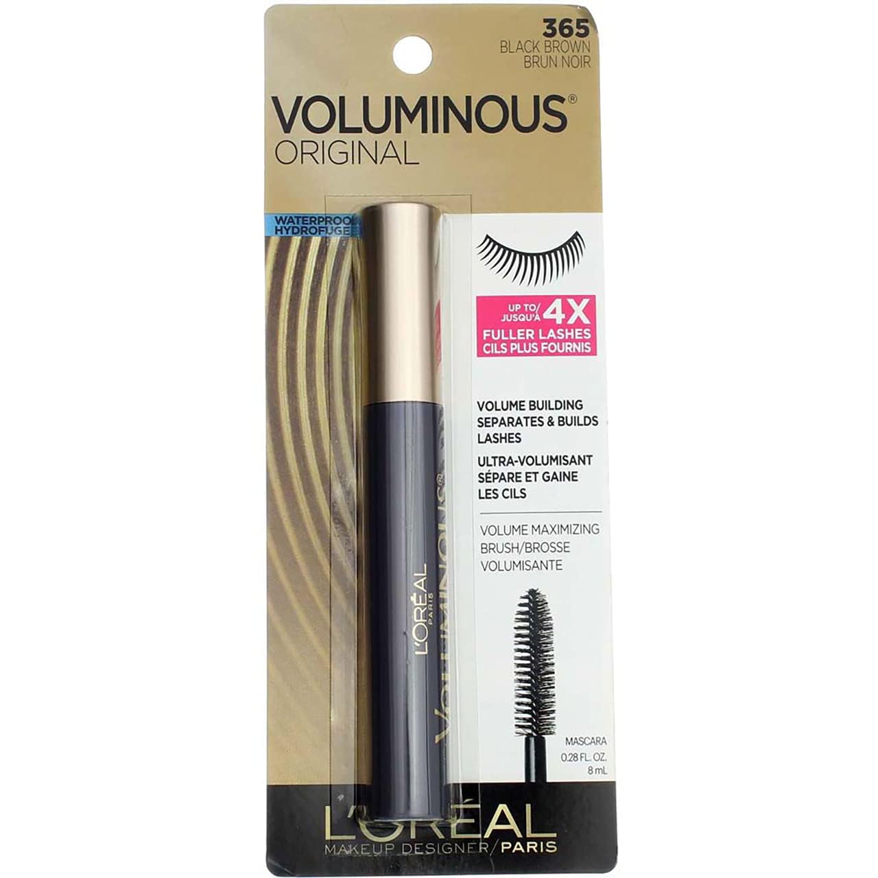L’Oreal ParisVoluminous Waterproof Mascara Waterproof Black Brown #365 Beauty & Personal Care L'Oreal Paris