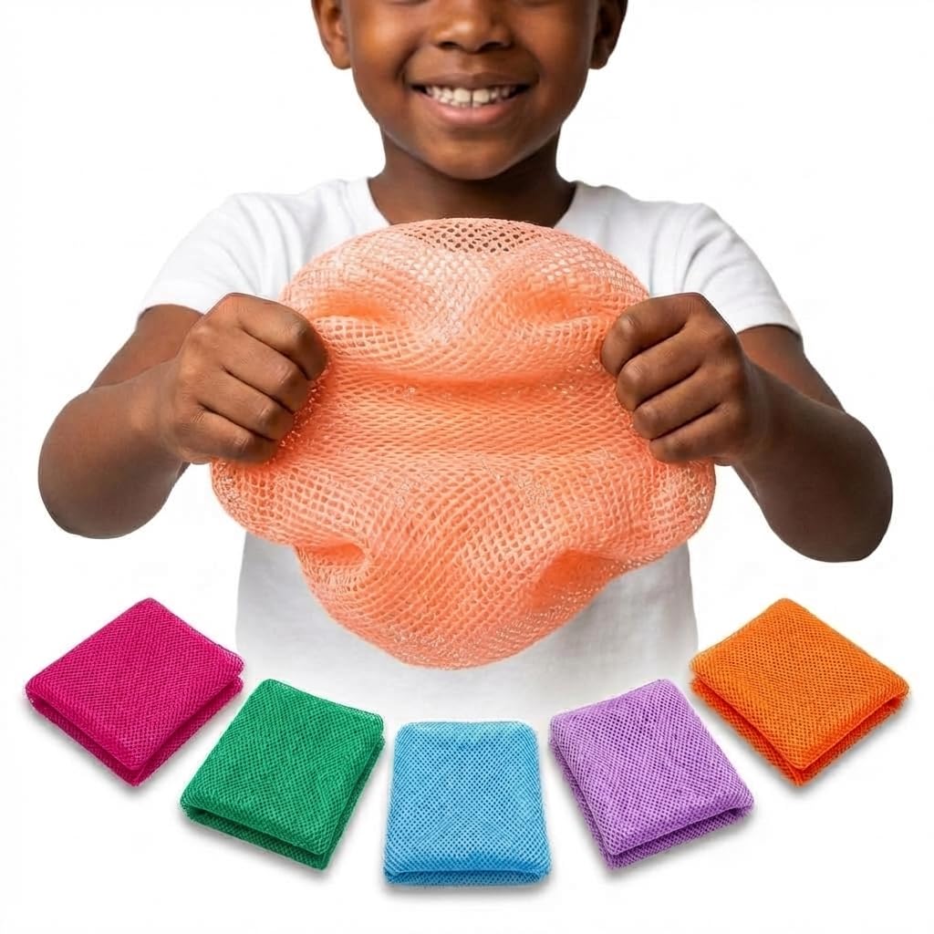 exfoliating Towel African net Sponge with Knots, Real, Long, exfoliating net Sponge with 22 Colors Available Made for Both Men and Women as a Hygiene Beauty and Personal Care AFRICANA BEAUTY