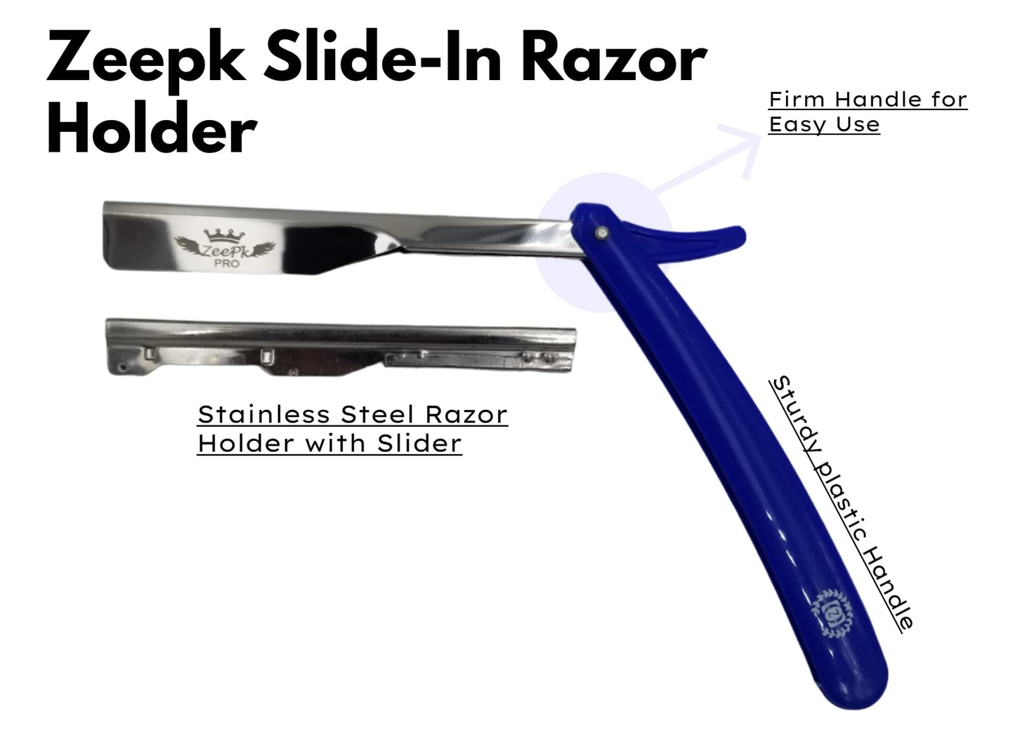 Razors For Men Shave Straight Razor Shaving Rasierer Rasurar Cuchilla Maquina RED + 10 Blades Disposable (Blue) Beauty and Personal Care Liberty Supply