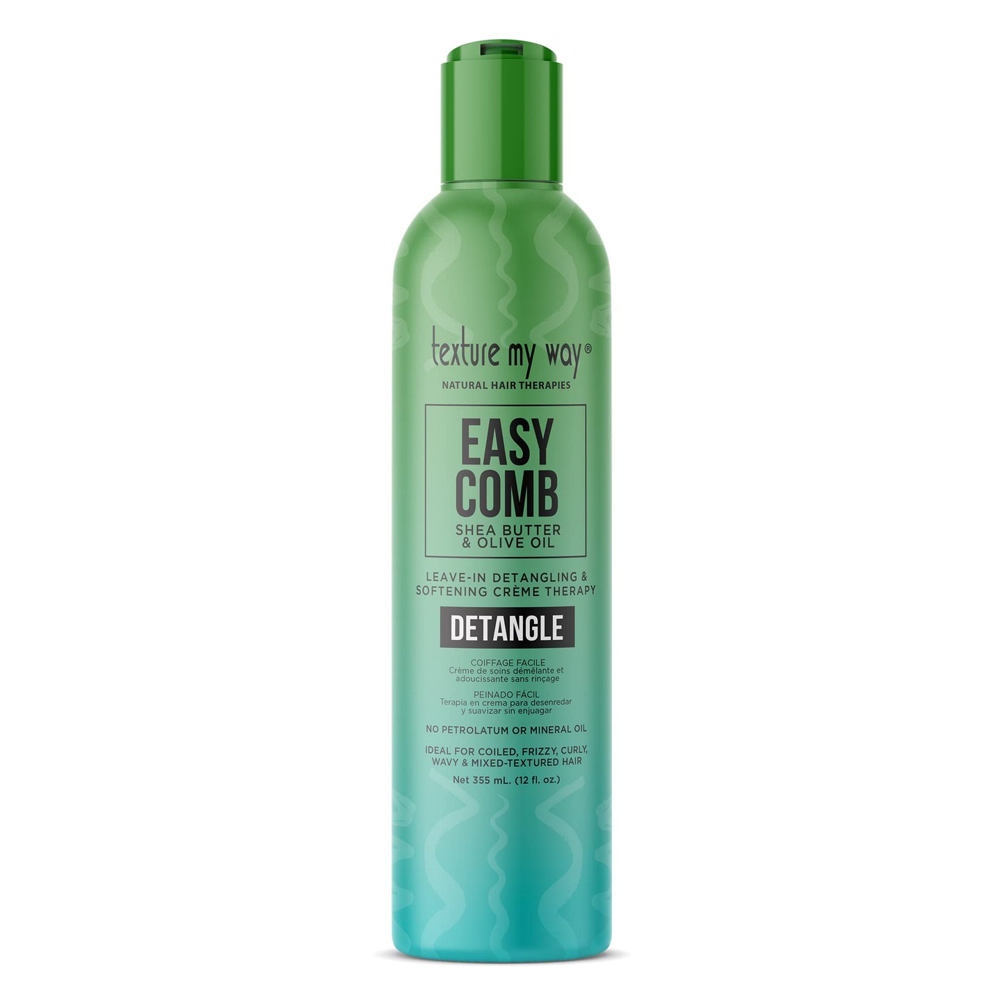 Texture My Way Natural Hair Therapies Easy Comb Leave-In Hair Detangler & Softening Crème Therapy, Ideal for Coiled, Frizzy, Curly Hair, 12 oz Beauty & Personal Care Texture My Way