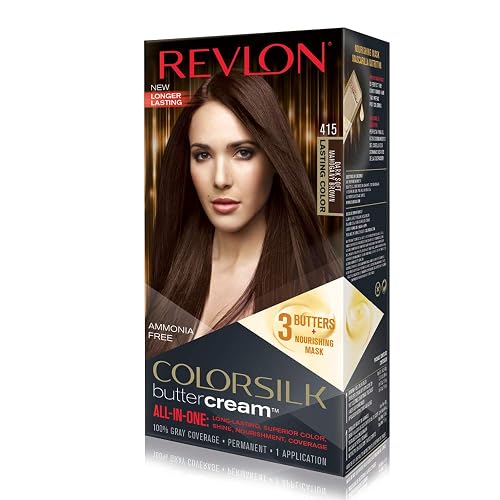 Revlon Colorsilk Buttercream Hair Dye, Dark Soft Mahogany Brown, Pack of 1 Beauty & Personal Care REVLON