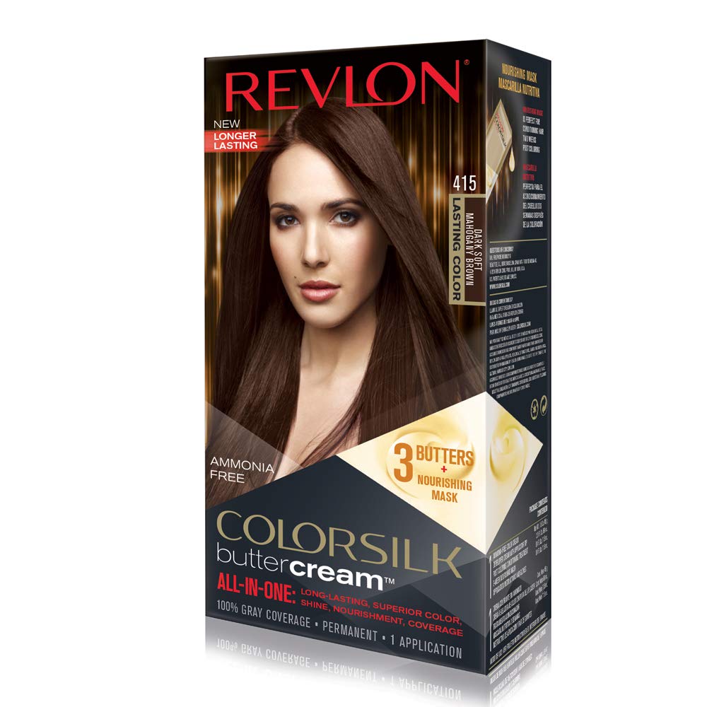 Revlon Colorsilk Buttercream Hair Dye, Dark Soft Mahogany Brown, Pack of 1 Beauty & Personal Care REVLON