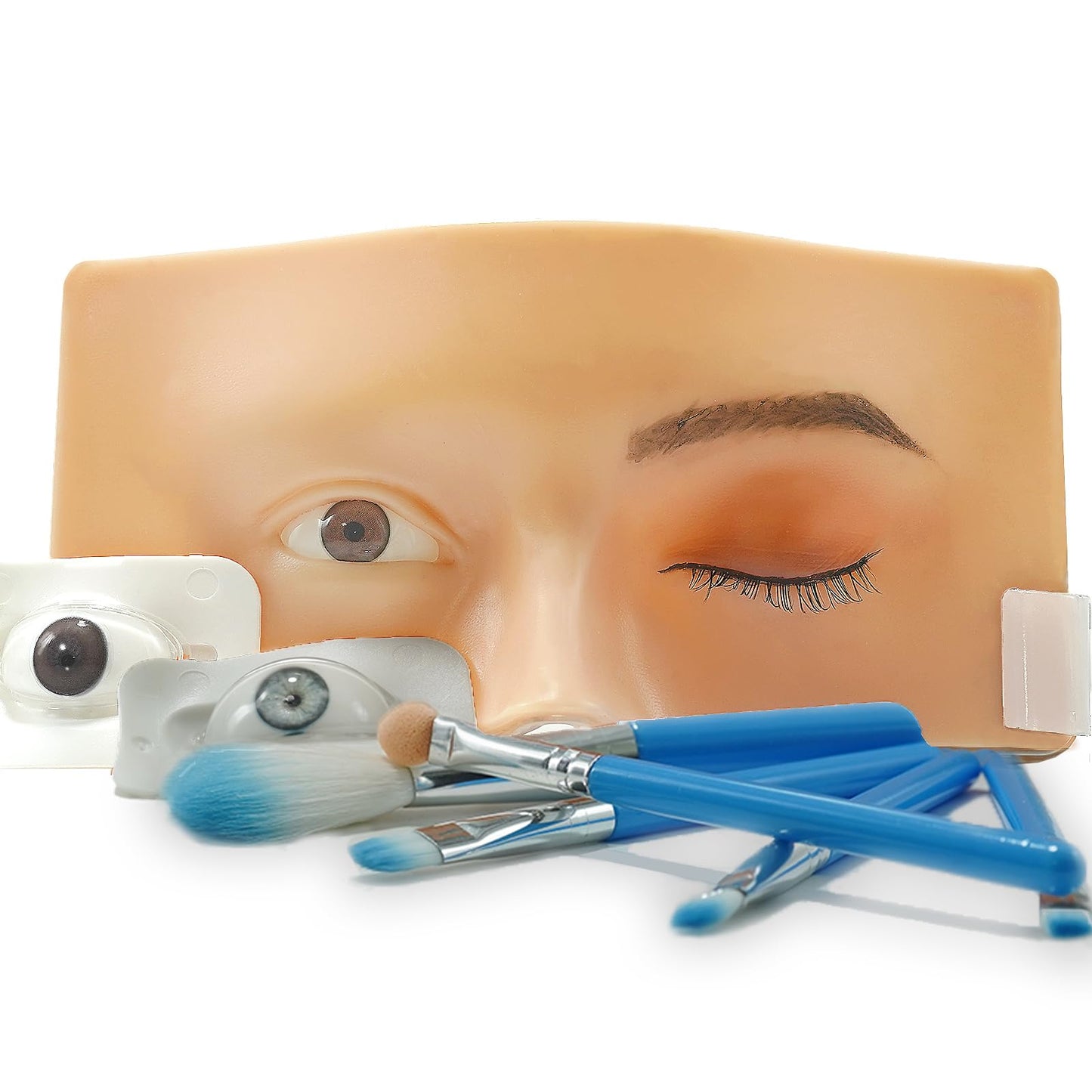 GETPUCHRA Makeup Practice face Eye Makeup Silicone Makeup Practice Board Realistic Face Model Makeup Practice Mask,With Replaceable Eyes (Eye makeup Beauty & Personal Care getpuchra