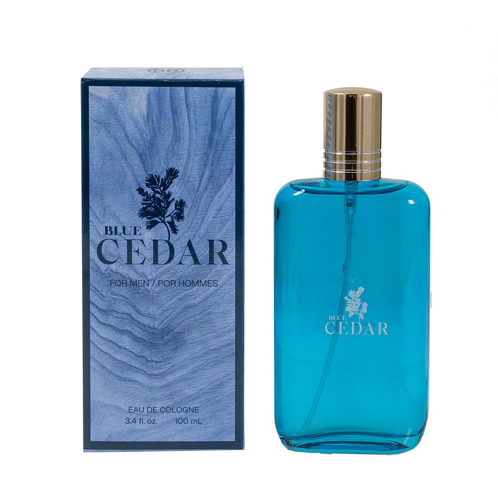 Belcam Beauty BLUE CEDAR Eau de Cologne for Men, 3.4 Fl Oz, Bergamot Pine Cedarwood Notes Beauty & Personal Care Belcam Beauty
