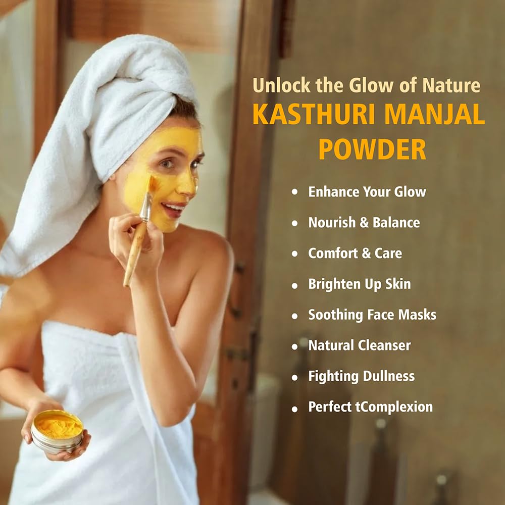 Kasthuri Manjal Powder for Skin and Face Care| Wild Turmeric powder | Curcuma Aromatica | Helps Acne skin (3.5 oz) Beauty & Personal Care Hebhac Herbs