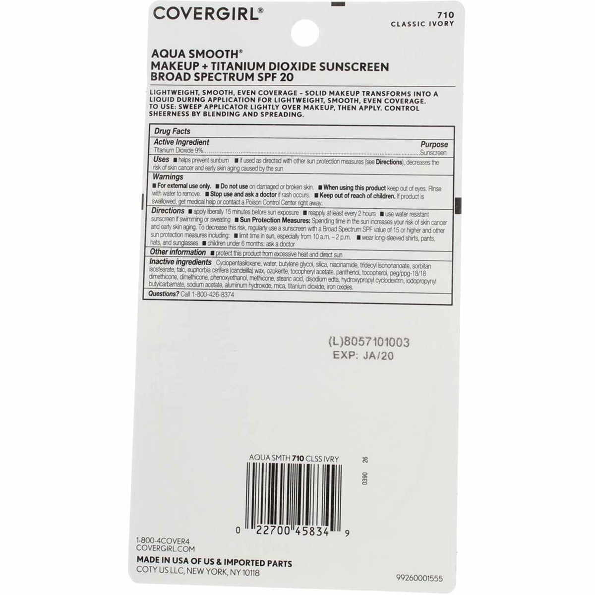 Cover Girl 45834 710clsivr Classic Ivory Aqua Smoothers Make Up Beauty & Personal Care COVERGIRL