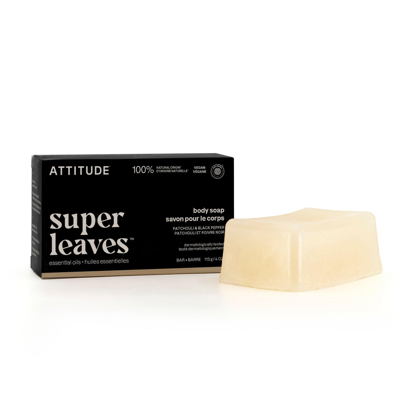 ATTITUDE Body Soap Bar, Natural Origin, Protects and Softens Dry Skin, Coconut & Olive Oils, For Men and Women, EWG verified & Vegan, Patchouli Beauty & Personal Care BIO SPECTRA ATTITUDE