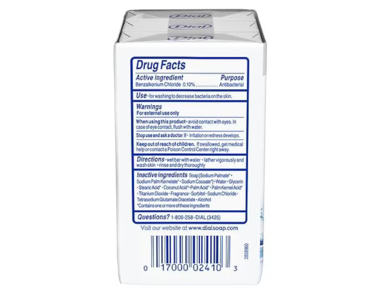 Dial Antibacterial Deodorant Bar Soap, 4 oz bars, White, 3 ea (Pack of 5) Beauty & Personal Care Dial