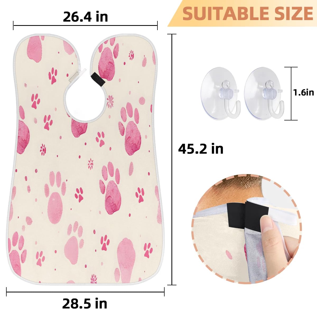 Cats Paw Prints Beard Bib for Men Non-Stick Beard Trimming Catcher Adjustable Shaving Bib for Men Birthday Valentines's Day Gifts for Men Boyfriend Beauty and Personal Care Shoblo