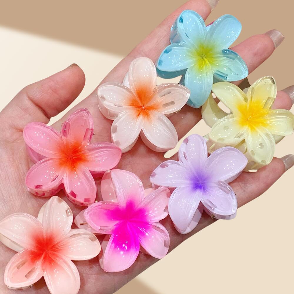 7Pcs Hawaiian Plumeria Flower Claw Clips(4CM)