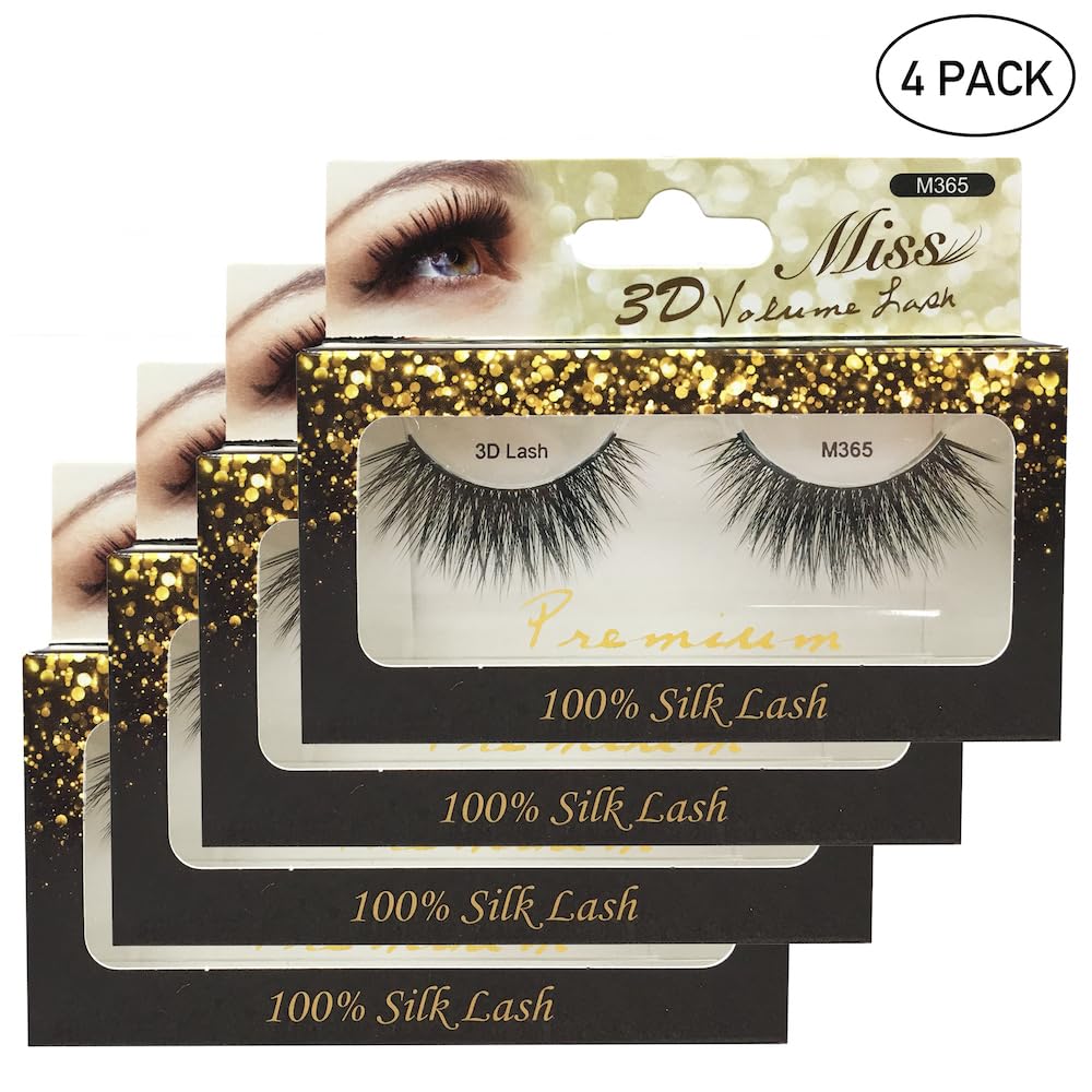 "4 Pairs" Miss Lash 100% Handmade Tapered 3D Volume lash M365 Beauty & Personal Care Miss Lashes
