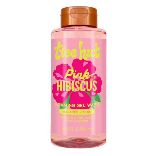 Tree Hut Pink Hibiscus Foaming Gel Wash, Hydrating & Moisturizing Body Wash with Shea Butter & Nourishing Essential Oils, Daily Cleanser for Soft Beauty & Personal Care Tree Hut