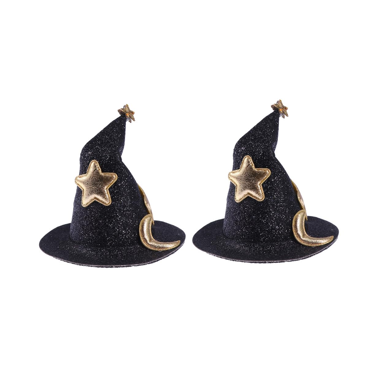 Happyyami 2pcs Mini Witch Hat Fascinators Women Girl Hat Hair Clips Hairpins Cute Barrettes Black Beauty & Personal Care Happyyami