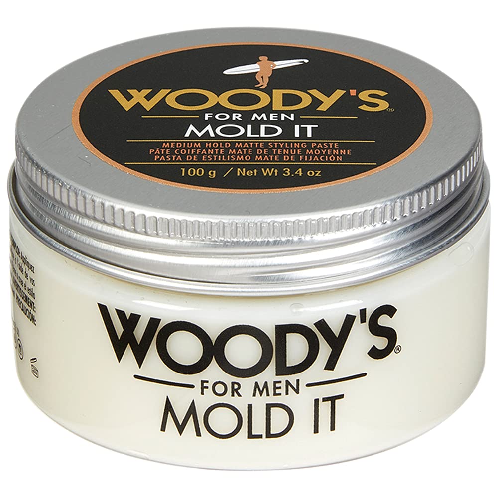 Woody's Mold It Matte Hair Paste for Men - Medium Hold, Matte Finish Styling Clay Pomade For Men Alternative, Adds Texture & Volume, 3.4 oz Beauty & Personal Care Woody's