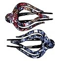 Yusier 2pcs Heart Duckbill Clip French Curved Flat Hair Clip Non-Slip Barrettes for Thick Hair Bun Hair Clip Unique Hair Accessories for Women (Rock Beauty & Personal Care Yusier