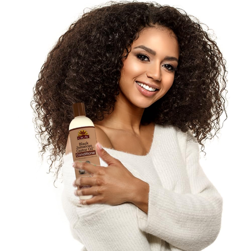 OKAY Black Jamaican Castor Oil Conditioner - Jamaican Black Castor Oil Conditioner for Women and Men with Argan and Shea Butter for Damaged Hair Beauty & Personal Care OKAY