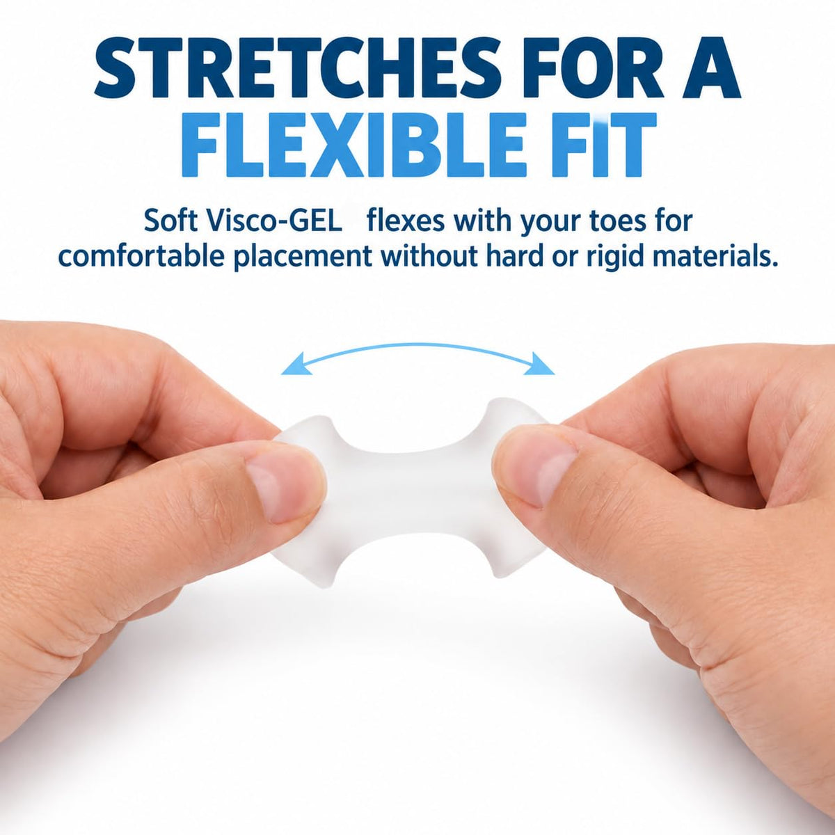 PediFix Visco-Gel Toe Spacers, Large - Gel Separators for Crowded Toes