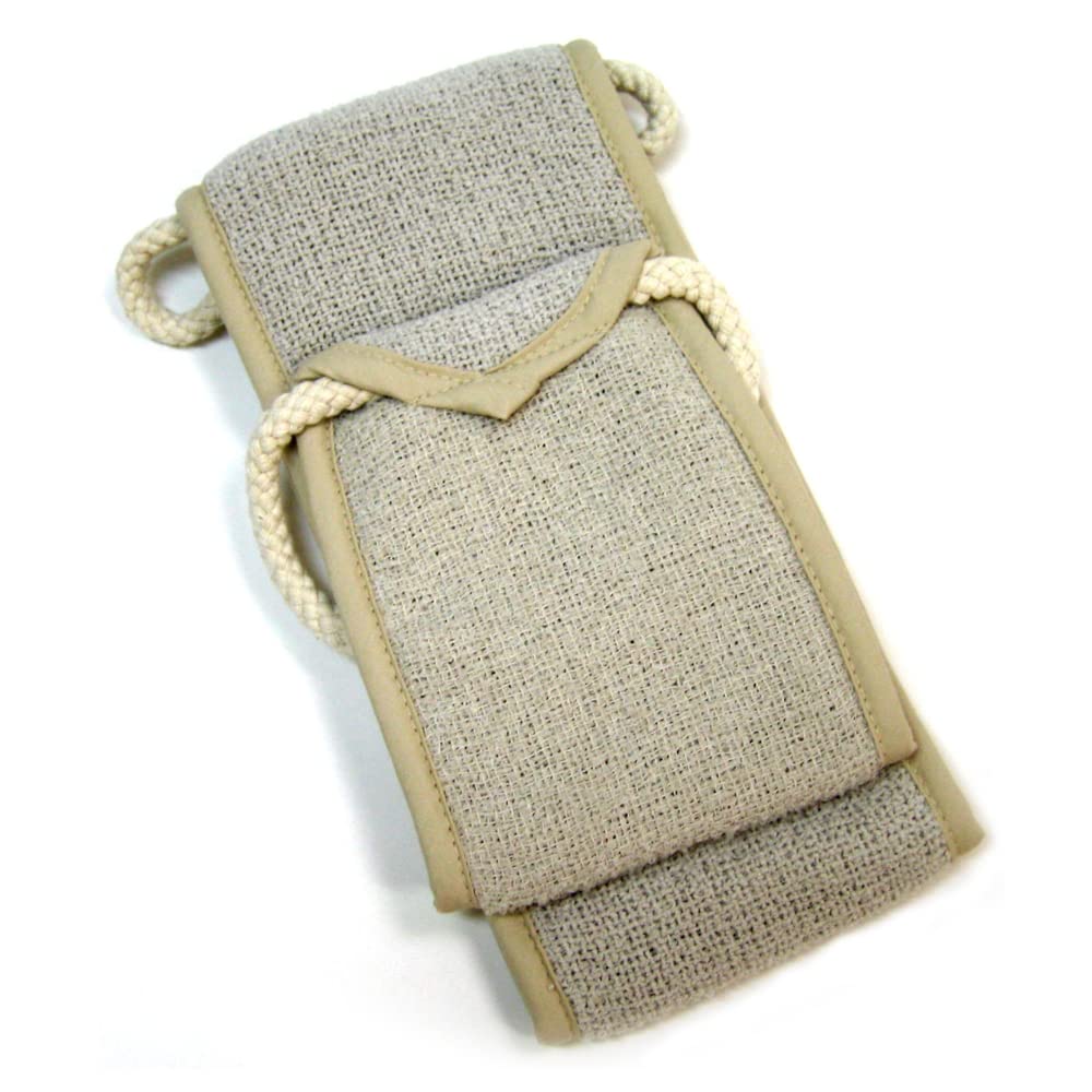 AQUIS Double-Sided Exfoliating & Cleansing Back Scrubber, Fast Drying, Ultra-Durable Microfiber, Linen Beauty & Personal Care AQUIS
