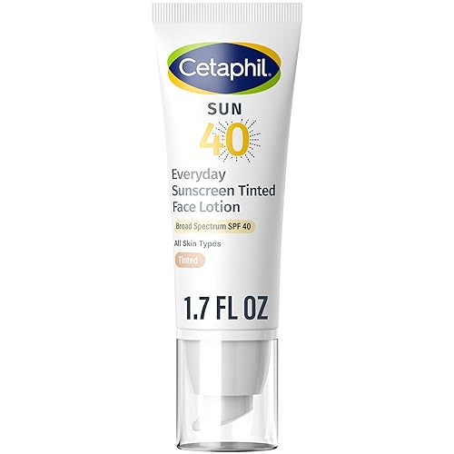 CETAPHIL Everyday Sunscreen Tinted Face Lotion, 1.7 fl oz, Travel Size Sunscreen, 100% Mineral UVA/UVB Filters: Titanium Dioxide & Zinc Oxide, SPF 40 Beauty & Personal Care Cetaphil