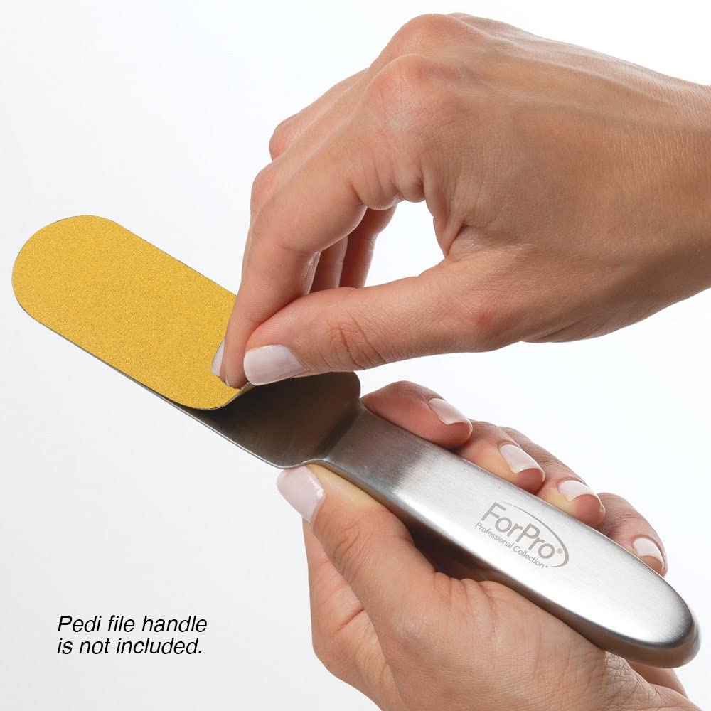 ForPro Professional Collection Stainless Steel Pedi File Refill, 180 Grit, Gold, EZ-Strip Peel Pedicure Refill Pads, 1.25” W x 4” L, 50-Count Beauty & Personal Care ForPro Professional Collection