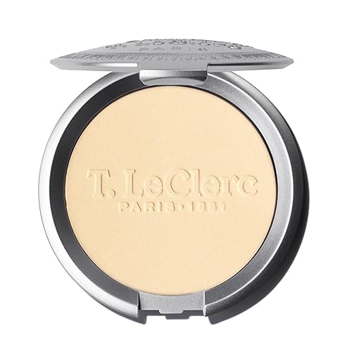T. Leclerc Compact Pressed Powder - Super-Blendable Face Makeup Longwear Portable Matte Finish for Radiant Natural Medium to Full Coverage Airbrushing Beauty & Personal Care T. LeClerc
