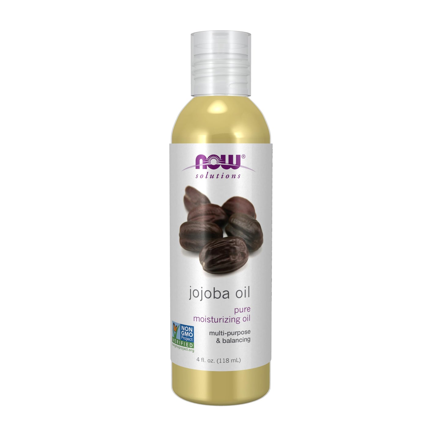 NOW Foods Solutions, Jojoba Oil, 100% Pure Moisturizing, Multi-Purpose Oil for Face, Hair and Body, 4-Ounce Beauty & Personal Care NOW Foods