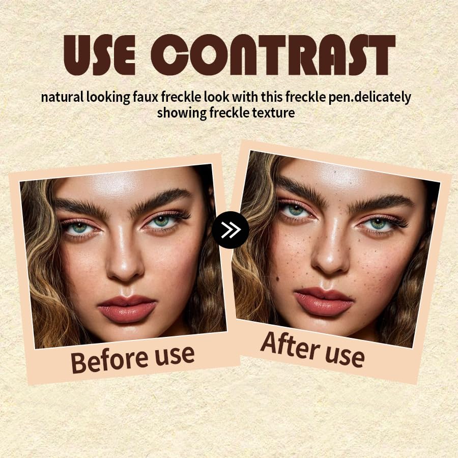 TAIKELOP Dual-Ended Freckle Stamp Pen - Realistic Faux Freckles Makeup with Soft Sponge Stamp & Precision Tip - Waterproof Long-Lasting Freckle Marker Beauty & Personal Care TAIKELOP